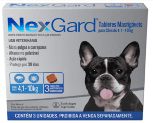 NexGard Antipulgas e Carrapatos para Cães de 4,1 a 10kg 3 tabletes